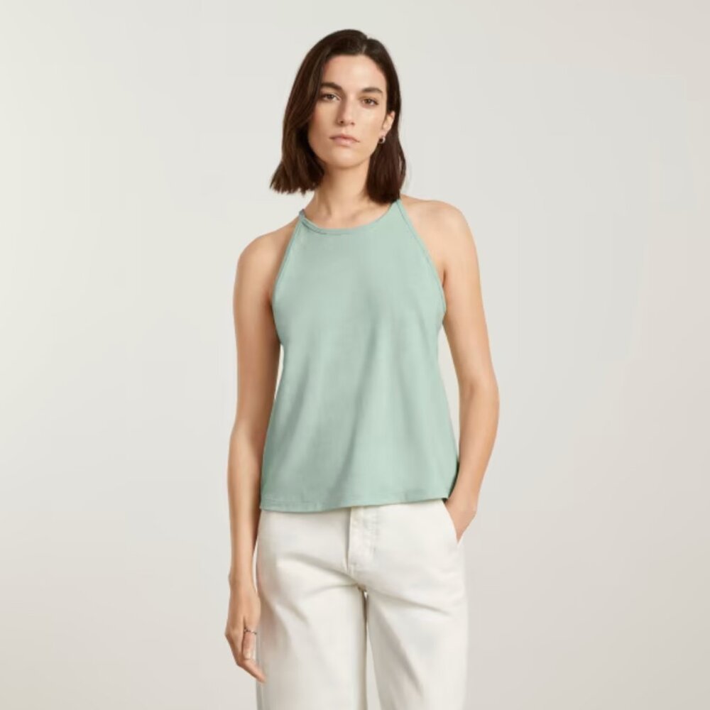 EUC Everlane Hemp Cutaway Tank - White Sage - Size XL